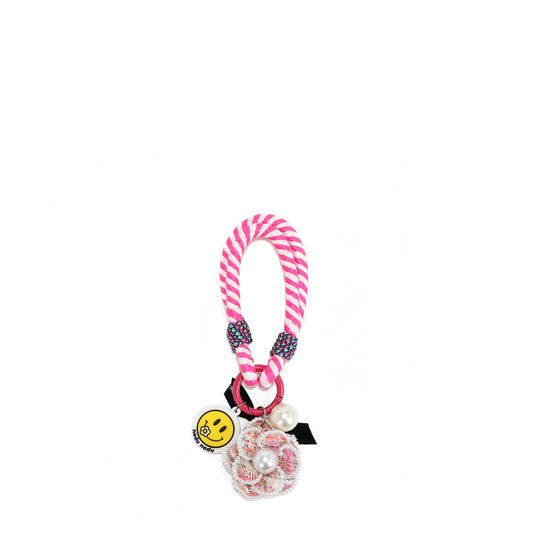 Charm de flor rosa con perla